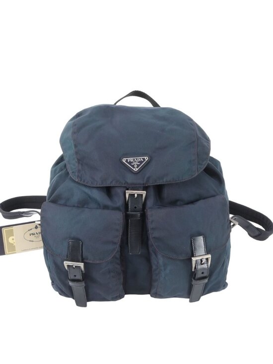 Prada Tessuto Nylon Leather Backpack Navy main image 2
